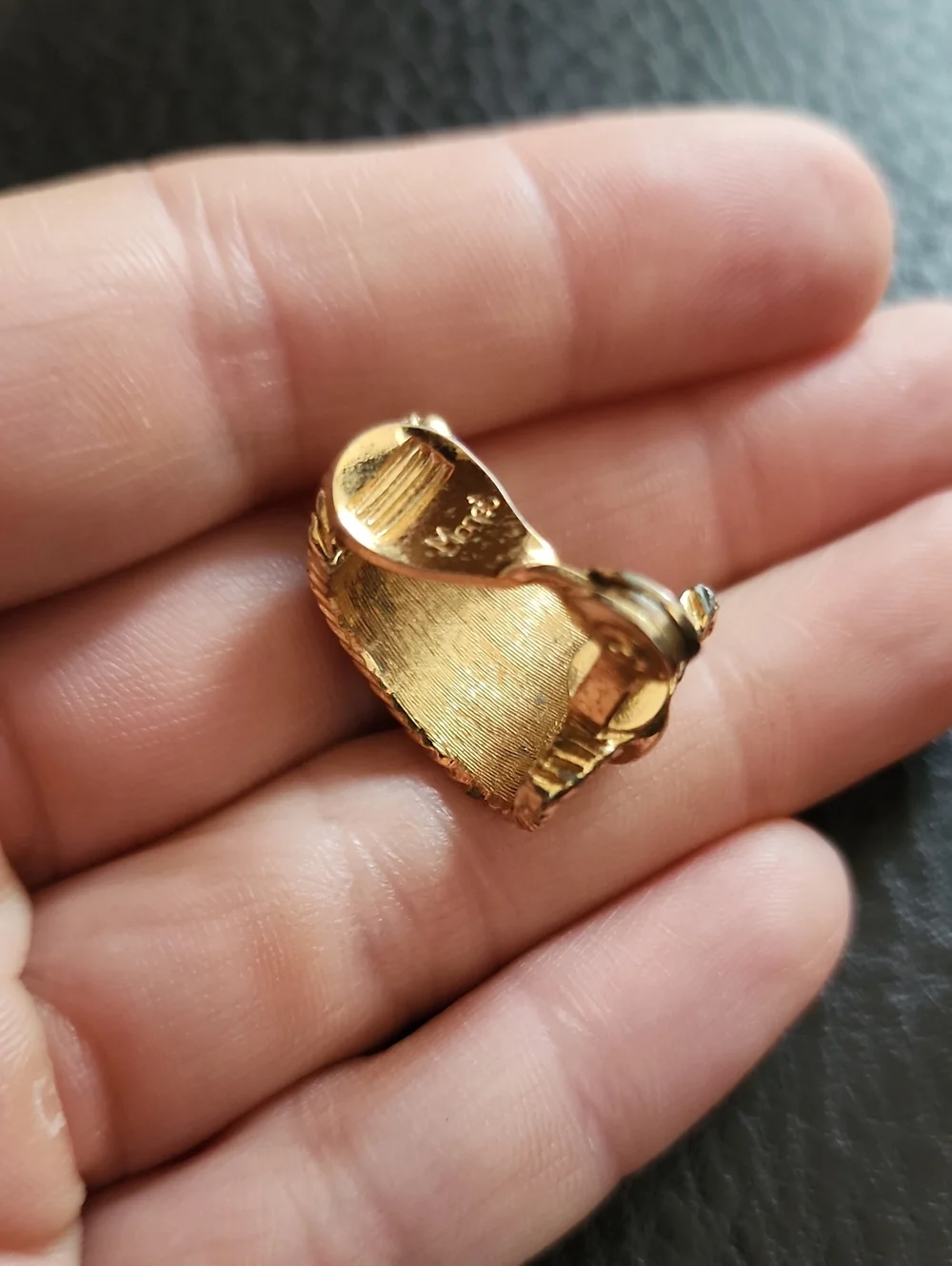 VTG Monet Gold-Tone Textured Hoop Clip Earrings